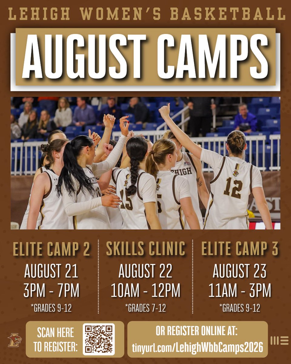 LehighWBB's tweet photo. Our August camps are right around the corner 👀 

Check out the link below to sign up ⬇️
https://t.co/g7AFhdgI2R

#WE | #ShareItAndShootIt https://t.co/uxoI1Svjbf