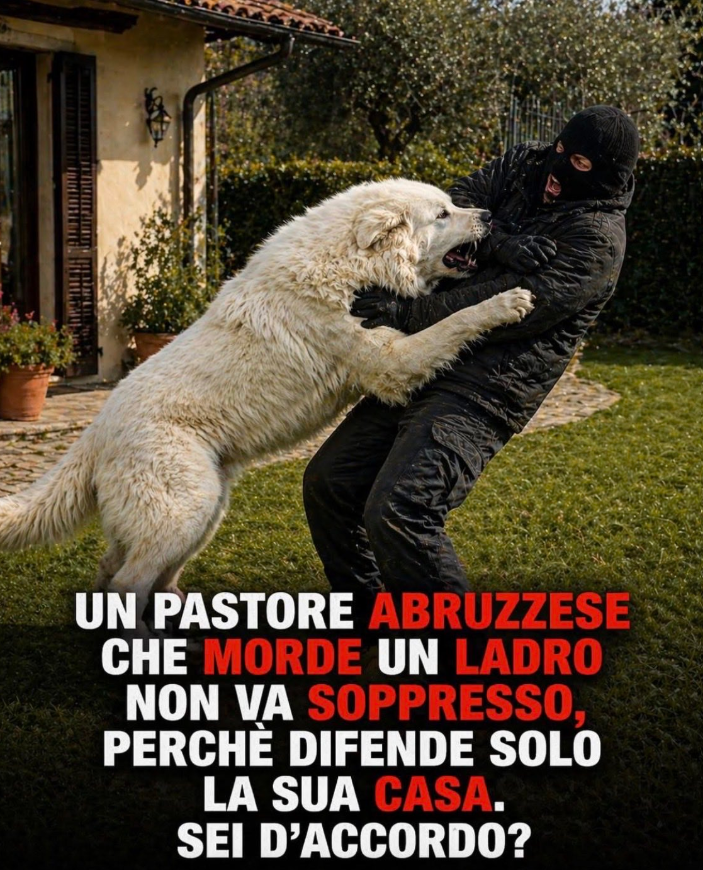 Frenkie_Woody's tweet photo. È notte, in una casa qualunque. 
Un uomo scavalca un cancello e viola uno spazio che non gli appartiene. 
All’interno, nel silenzio, c’è un cane. 
Non ragiona in termini giuridici, non conosce codici o sentenze. 
Riconosce solo ciò che è suo e ciò che non lo è. Avverte un’intrusione. Interviene. 
Un morso, pochi secondi, una reazione istintiva che coincide con la sua funzione: 
difendere il territorio, proteggere la casa che è sua. 
Poi arriva il giorno. Arrivano le valutazioni, le ricostruzioni, le responsabilità.  
E il punto diventa un altro: 
quel cane, che ha agito senza scelta, rischia di essere abbattuto. 
Non per aver attaccato senza motivo, ma per aver risposto a una presenza che non avrebbe dovuto esserci. 
La dinamica è semplice. 
Un uomo entra dove non deve. 
Un cane difende ciò che gli appartiene. 
Le conseguenze, invece, non lo sono affatto. 
Perché alla fine, a pagare, rischia di essere chi ha fatto esattamente ciò per cui esiste.
