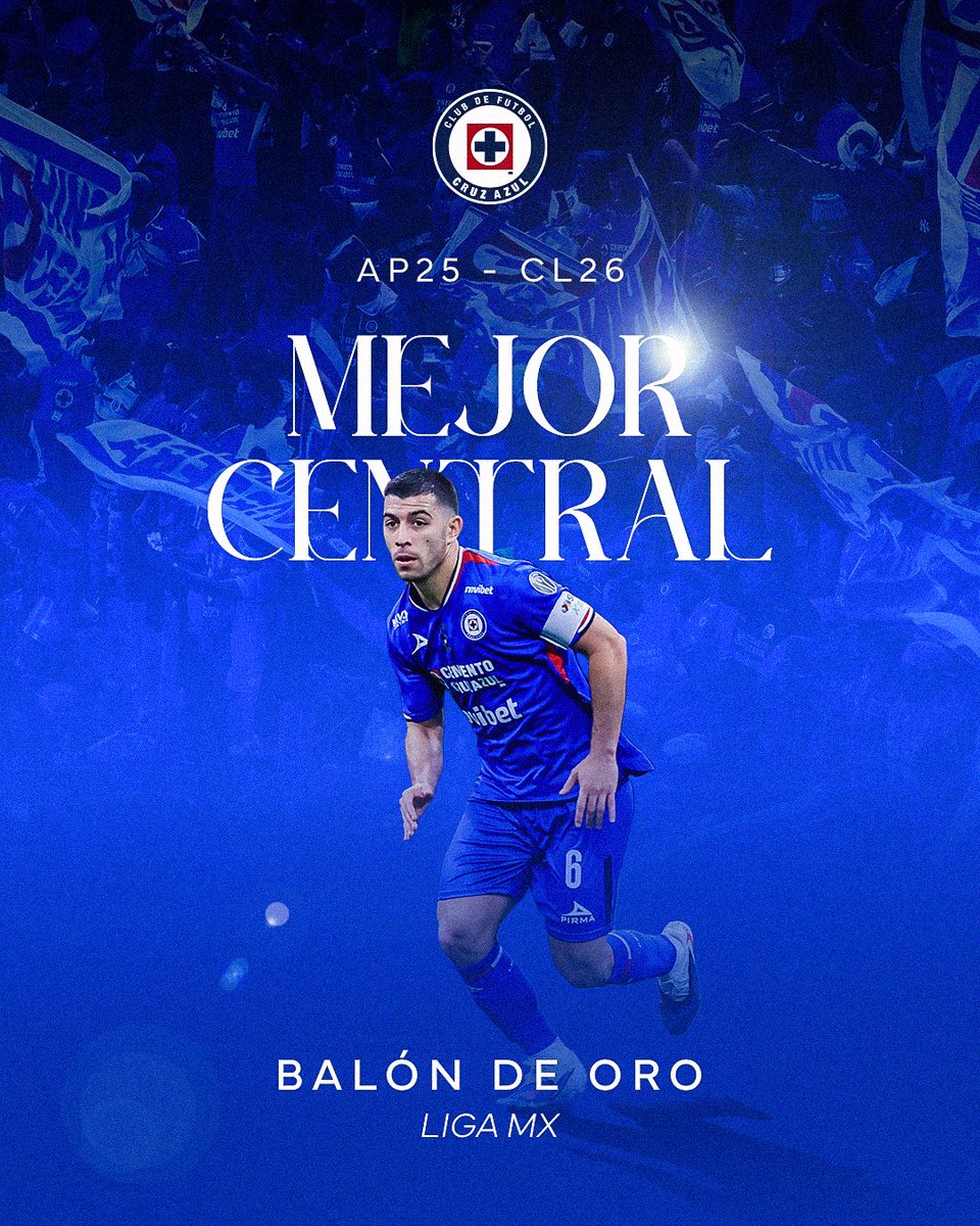 CruzAzul's tweet photo. Erik Lira fue elegido como el mejor central de la temporada 25-26 🫡 

Felicidades, capitán. 💙 https://t.co/mwTw3vsI6Q