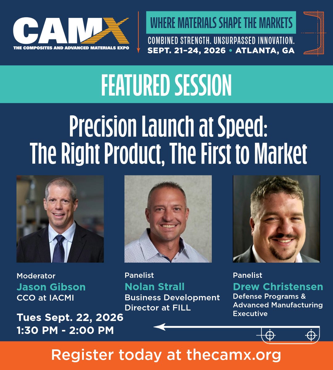 the_CAMX's tweet photo. Hear from industry experts at Precision Launch at Speed: The Right Product, The First to Market on Sept. 22 at the CAMX Innovation Stage.
View the session: https://t.co/eZWYpGVukp
Register: https://t.co/MobTmMCLPJ https://t.co/tbfHG2YC6e