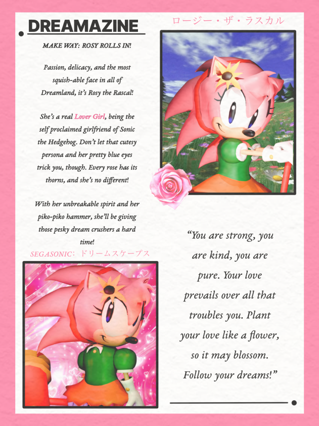 SS_DR3AMSCAPES's tweet photo. [ MAKE WAY! ]

Rosy the Rascal model reveal for SEGASONIC: DREMASCAPES!!

Model by @JaymeeJnch69532 

Image by @SonicCDFan93 

#sonicdreamcakes #sonicthehedgehog #roblox #lendaring https://t.co/x9PKUOpmWI