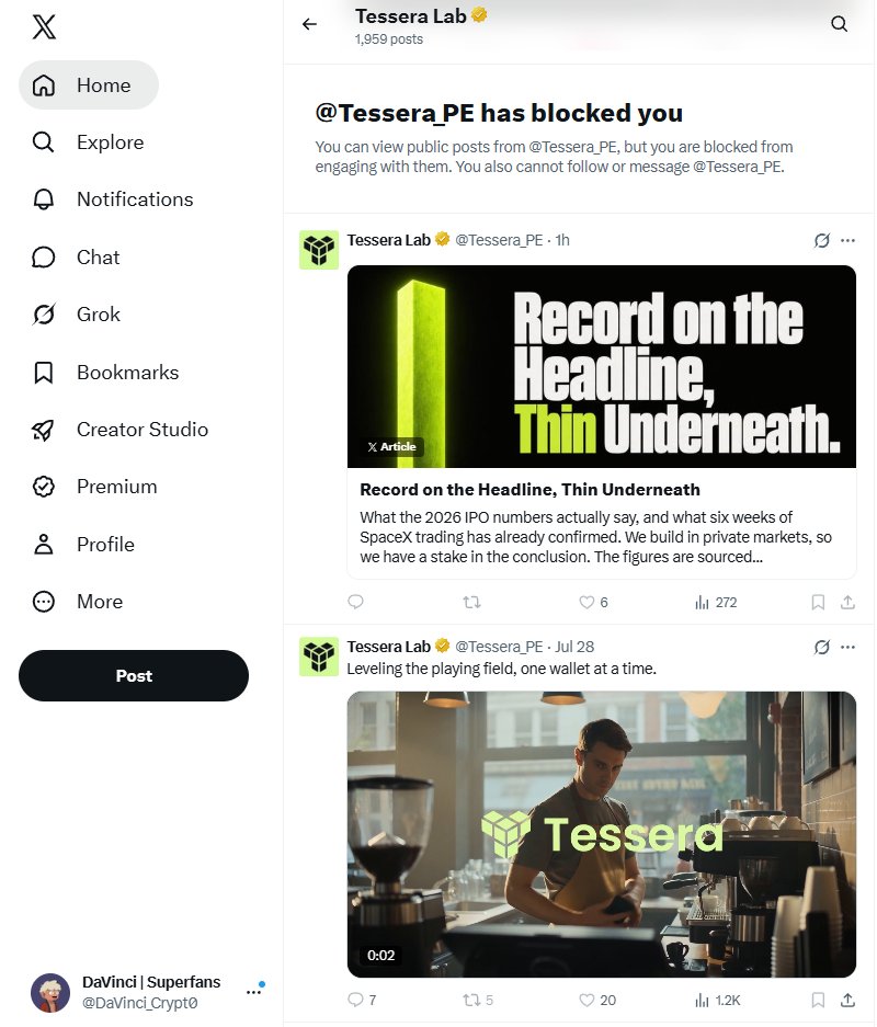 DaVinci_Crypt0's tweet photo. got blocked by @Tessera_PE for warning others about their scam history 💀

their past projects:
@ALEXLabBTC 
@Brotocol_xyz 

think @LisaLab_BTC is also made by them

@JupiterExchange check this out https://t.co/kveSlAoVVK