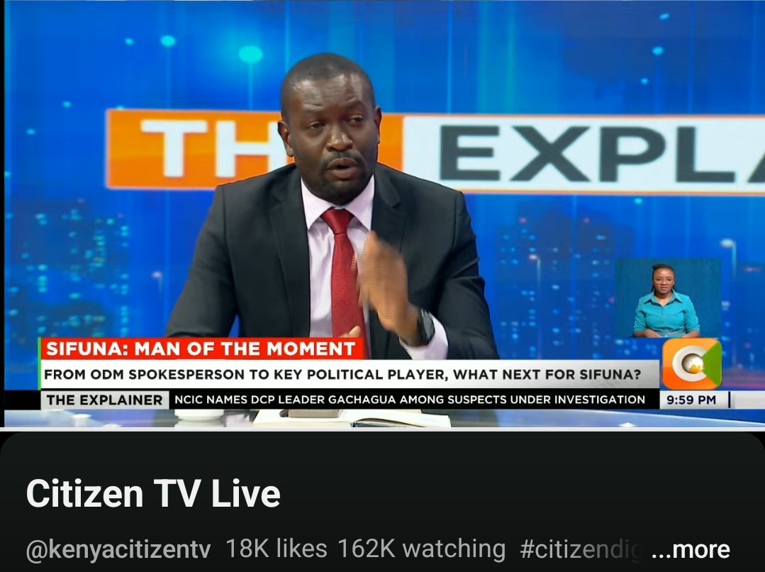 omwambaKE's tweet photo. Citizen TV viewership have really gone up today thanks to Sifuna effect. If you are big, you are big.
Edwin Sifuna is he who he thinks he is. https://t.co/5PCuCwAxs4