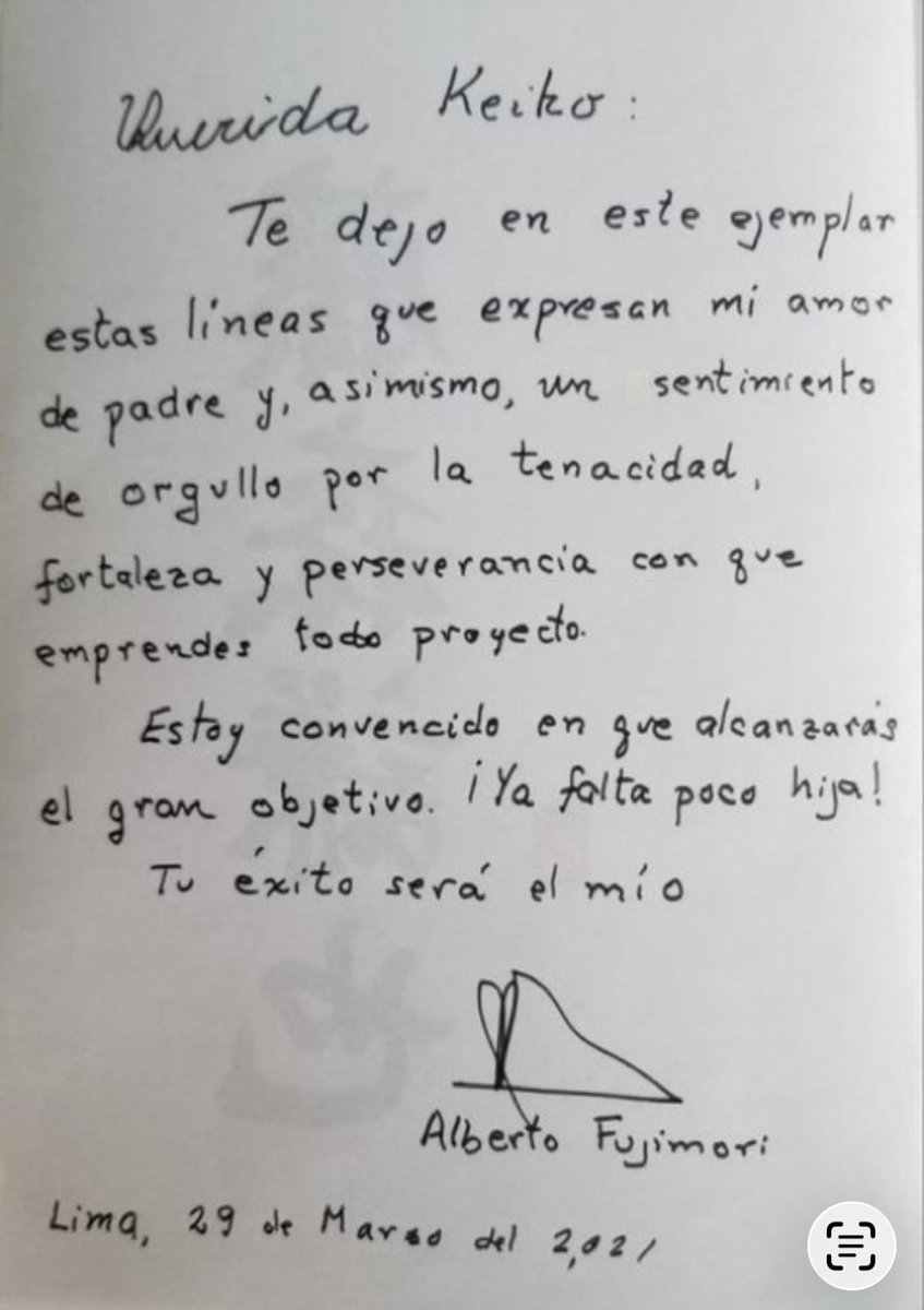 lilianaf523's tweet photo. 🇵🇪 La carta que Alberto Fujimori envió a su hija Keiko en las elecciones que perdió contra el reo comunista Pedro Castillo en 2021:

"Estoy convencido en que alcanzarás el gran objetivo. ¡Ya falta poco hija! Tu éxito será el mío". https://t.co/4oAWhJ0IER