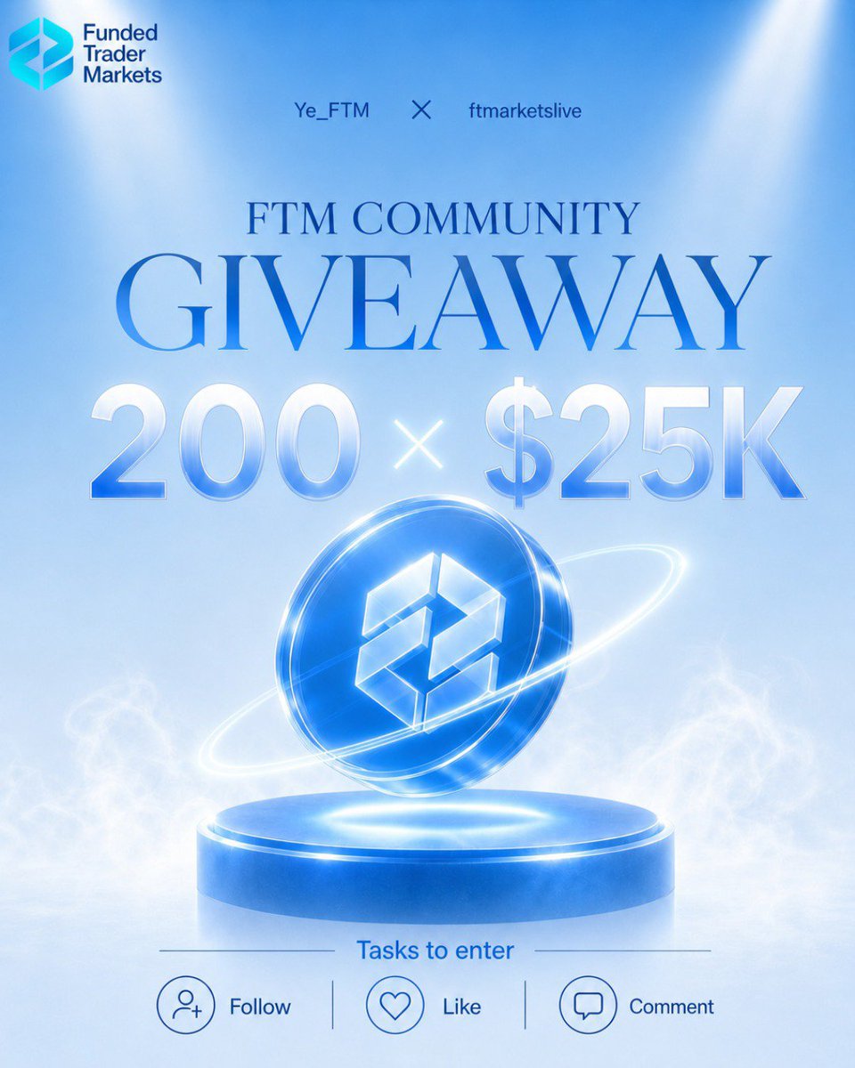 AfaaqFx's tweet photo. 🎁 Giveaway sponsored by YeFTM🎁

He is giving away 200 x 25k challenge accounts 

Must Follow:
@Ye_FTM
@ftmarketslive
@FTMAfrica
@AfaaqFx

Like and Repost 

👉Engage Quoted Tweet

Tag 2 Traders

Good luck 🍀 https://t.co/GjQODjjUz7