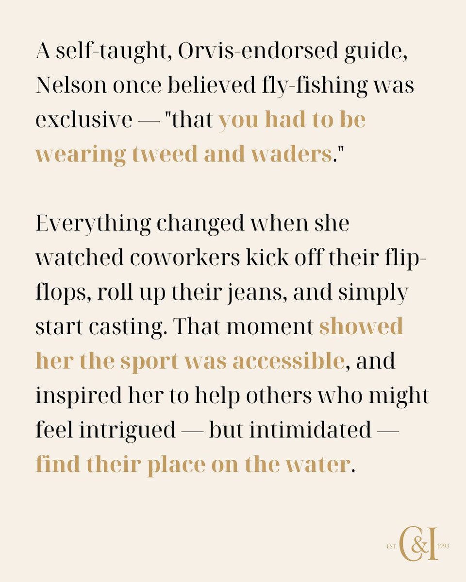 CI_Magazine's tweet photo. A decade ago, Diné fly-fishing guide Erica Nelson rarely saw women — let alone Indigenous women — on the water. Today, she's helping change that. 🎣

From guiding anglers across the West to championing initiatives like the Angling for All Pledge and sharing an Indigenous perspective rooted in hózhó — living in balance and harmony — Nelson is making fly-fishing more welcoming, more inclusive, and more meaningful for everyone.

Learn how the “Awkward Angler” is redefining what it means to belong on the river: https://t.co/cALsqs9H9q