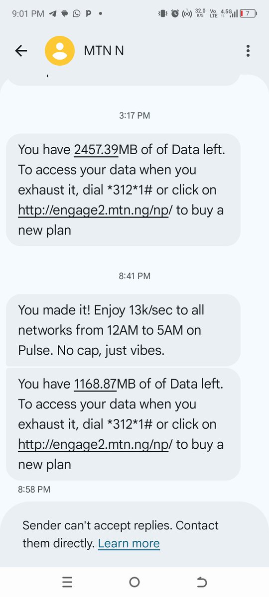 RennaRenkems's tweet photo. @MTNNG  can you explain to me what is going on. You told me I had 1.098mb left, I bought 2.5gb left and within 13mins after buying, you tell me I have 1.1gb left?

Dear @MTN180 @MTNNG @MTNNG  can you explain to me why?

#Viral https://t.co/Ax9AGW32ES