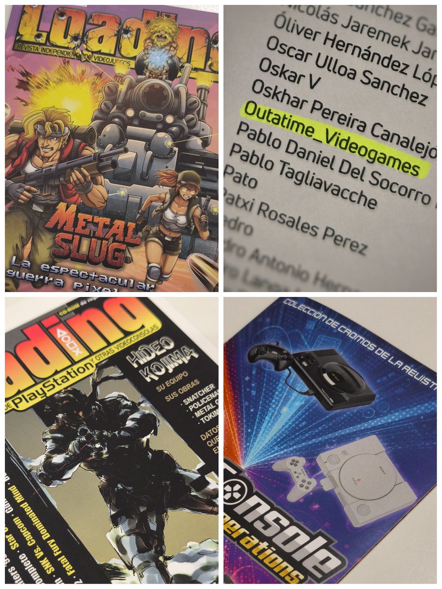 outa_videogames's tweet photo. Ya tengo la última de @loadingrevista y @GamePressEd en casa 😍
✅ Portadón de Metal Slug
✅ Álbum de cromos
✅ Lámina portada 3 del 99
✅ Mención por el apoyo
No sé puede pedir más frikitona, apoyando lo físico siempre 🔥
#outatimevideogames #outa #revistaloading #gamepress https://t.co/ox1eILxgHO