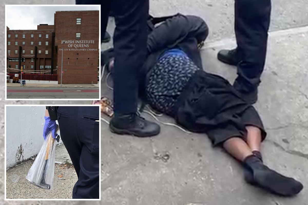 nypost's tweet photo. Hammer-wielding creep with more than 50 prior arrests chases woman into NYC Jewish school https://t.co/TP6Asq0Zzg https://t.co/39PUXLyPaS