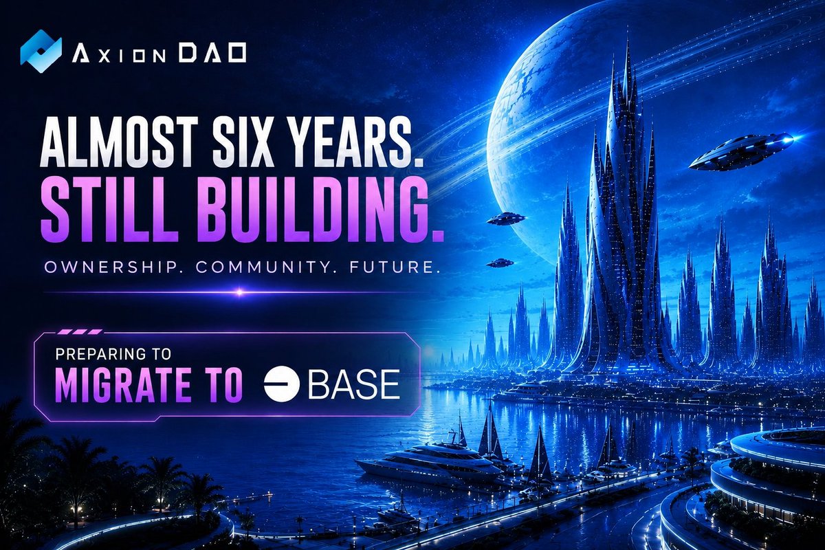 OnyedikaMicah's tweet photo. @axion_network is still here after almost six years. Most projects don't make it that far.

It began as basic staking where you lock AXN and get around 8% fixed, plus daily Bitcoin. A launchpad and voting on the side, then moving to Polygon and still going forward.
Now it's Axion DAO with a Proof of Ownership Staking, legal work in Utah, a Zealy campaign with about 20k members with the top 5k getting DAO membership to vote. We have weekly reports every Thursday, game nights on Discord with rewards, while preparing to Migrate to base.

It's still has the long-term staking roots, but the focus has shifted to actual ownership and voice.That ongoing Base migration is what stands out. 
A project that lasts this long doesn’ t rebuild everything on a new chain for nothing. Makes you want to know what s coming next.