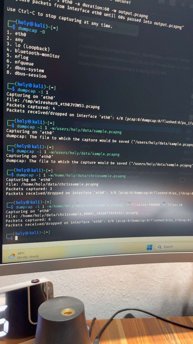 Great_guyfr's tweet photo. A random Wireshark post turned into today's learning session.
I explored dumpcap and discovered that Wireshark uses it internally for packet capture, while Wireshark provides the GUI for analysis. https://t.co/QmdaETQQKm