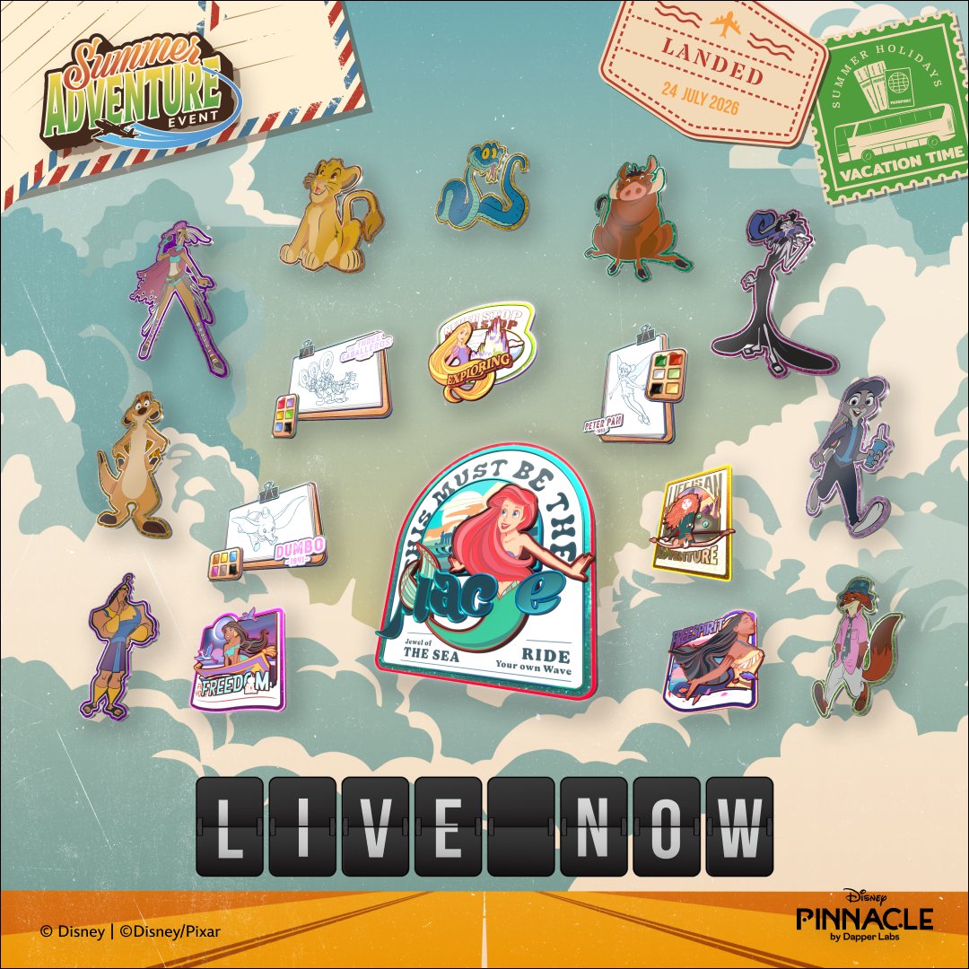 DisneyPinnacle's tweet photo. Summer Adventure Premium Packs are sold out!

Grab your Standard packs while they are still available!

$4.99 per pack, live until July 31 at 9am PT.

https://t.co/5gbOBEWFc3 https://t.co/pzt0Lf0vJv