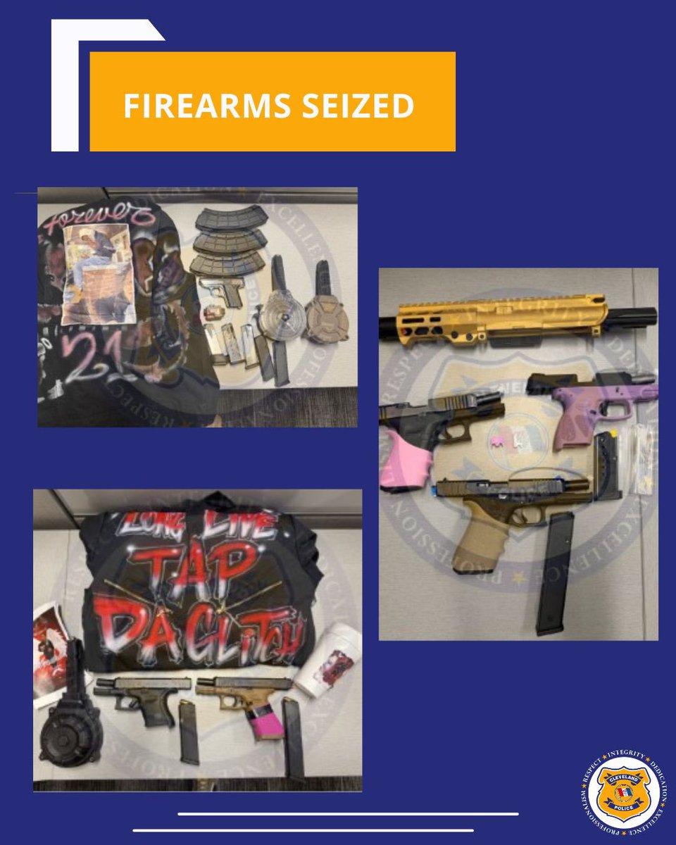CLEpolice's tweet photo. Eight months. One coordinated operation. Ten arrests. Twenty-eight firearms recovered. A major blow to violent gang activity in Cleveland. https://t.co/jPFlNCvzYF