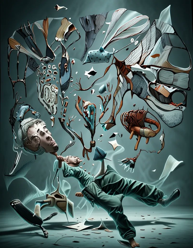 labgrab's tweet photo. This sketch represents the idea of falling asleep and the mind fragmenting to release the thoughts and bits of the day. Used microsoft mageflow to give it depth and color. Very accurate detection of the ink drawings small markings and application of interesting details. https://t.co/FTTE1b139n