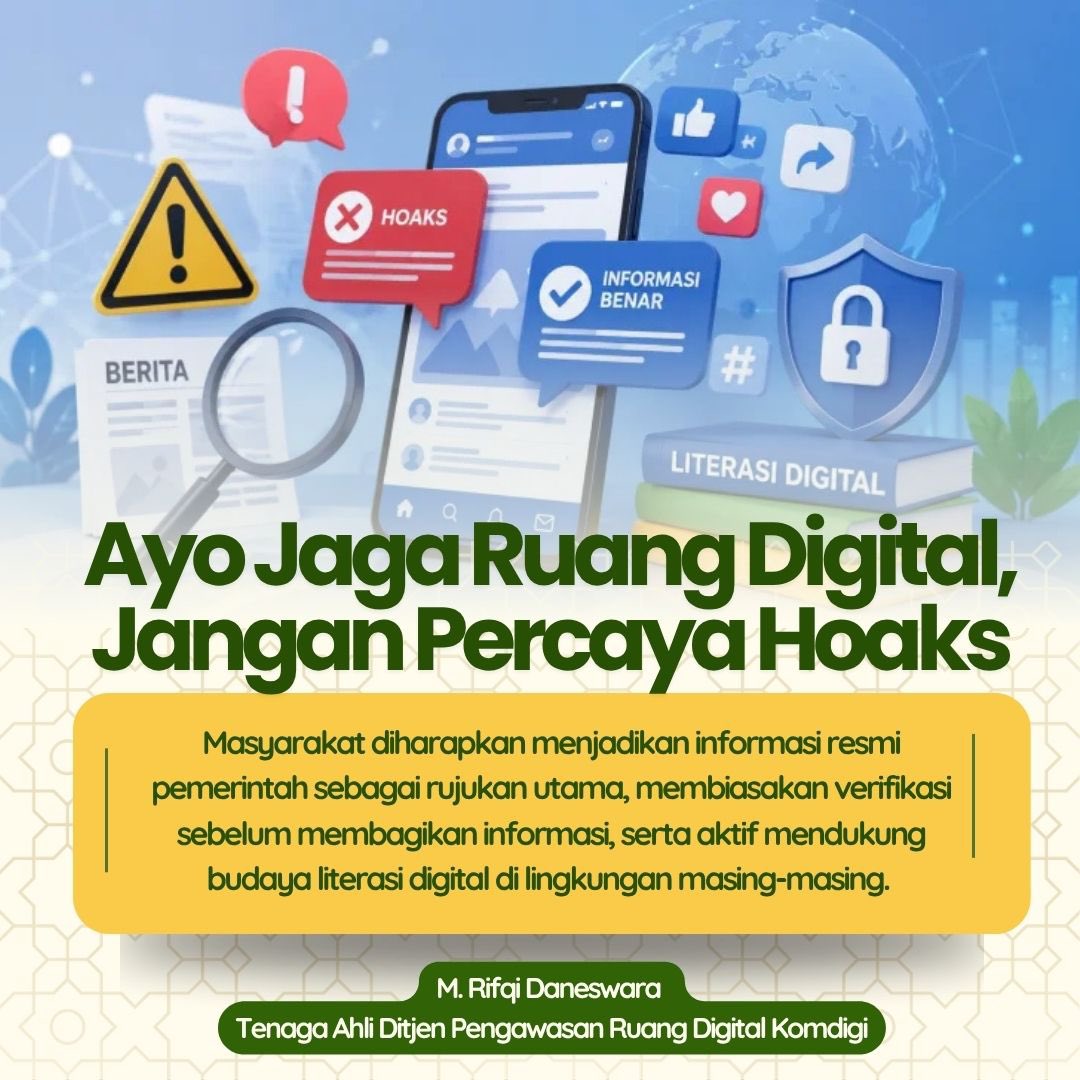 VeYunanda's tweet photo. Ruang digital yang sehat adalah fondasi penting dalam memperkuat ketahanan nasional. Mari tingkatkan literasi digital dengan mengutamakan informasi dari sumber resmi, memverifikasi setiap informasi.

#LiterasiDigital #RuangDigitalSehat #LawanHoaks #CekFakta https://t.co/bgIS7phOBu