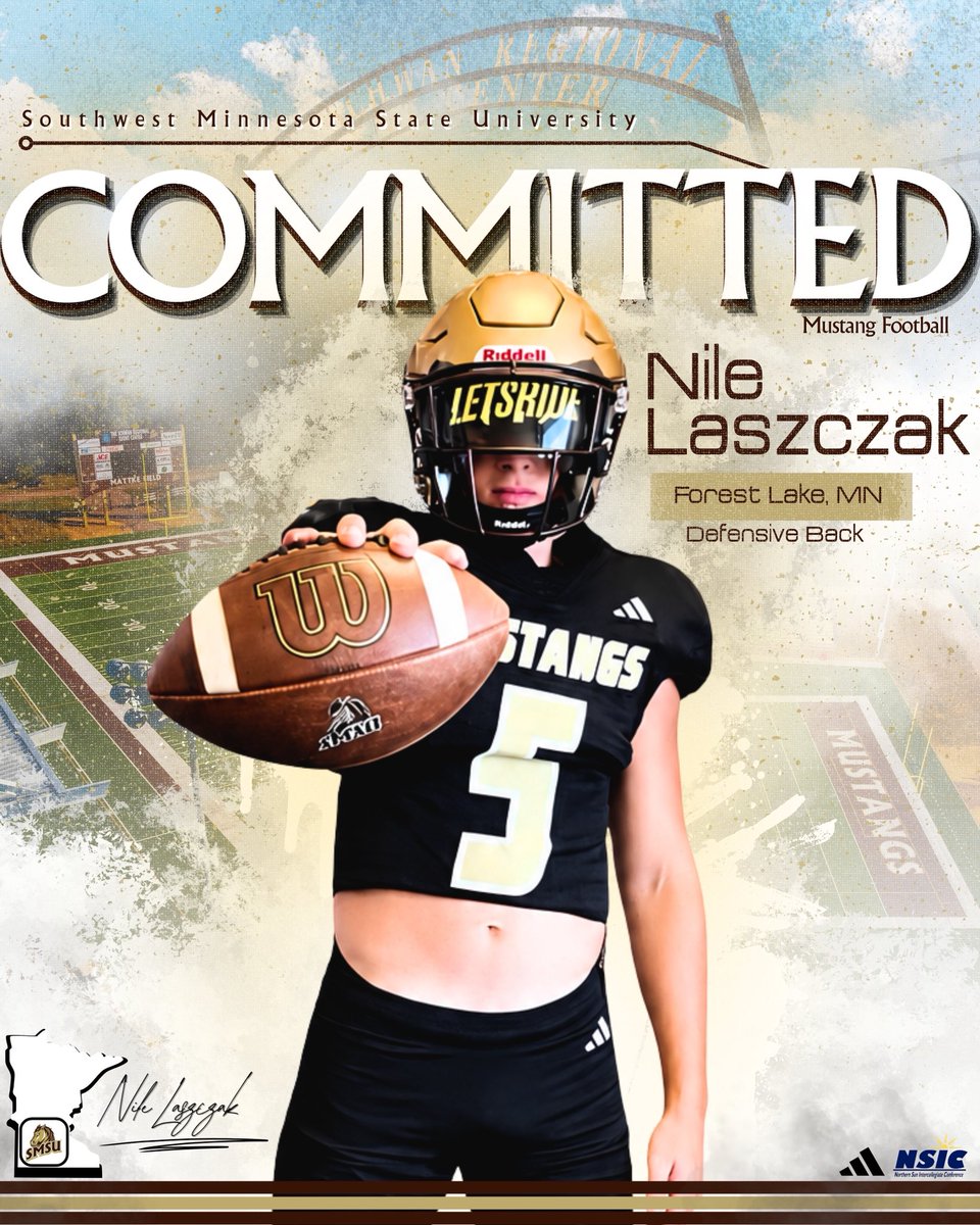 NILELASZCZAK14's tweet photo. I am very excited to announce my decision to commit and play division II football at SMSU! Thank you so much to my coaches, parents and teammates for guiding me to this opportunity.  Thank you Coach Bullerman and Coach Underwood!
@CoachBull16 @CoachSUnderwood @bradbeeskow @SMSUfootball @FLrangerFB @NWahlScouting @PrepRedzoneMN