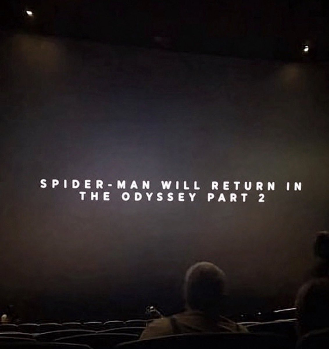 daveyjonpotter's tweet photo. Please stay until the very end after the credits for #SpiderMan

Such a time to be alive.

#AMC
#TheOdyssey https://t.co/Gc9nL3IHna