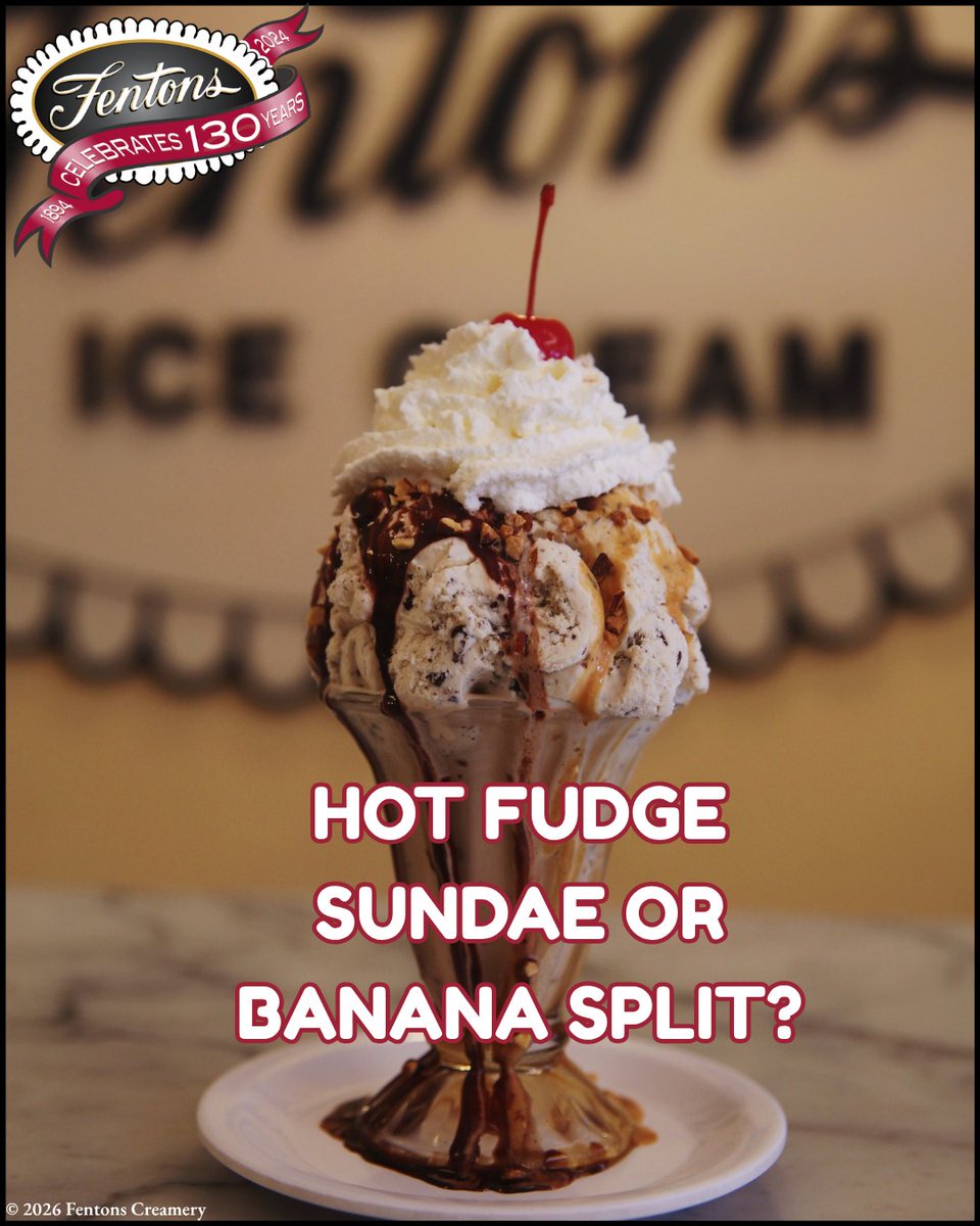 fentonscreamery's tweet photo. Hot fudge sundae or banana split?

You only get one.

.
.
.
.
.
.
.
.
.
.
#FentonsCreamery #BananaSplit #HotFudgeSundae #IceCreamDebate #FentonsFavorites https://t.co/Ela7InbNVU