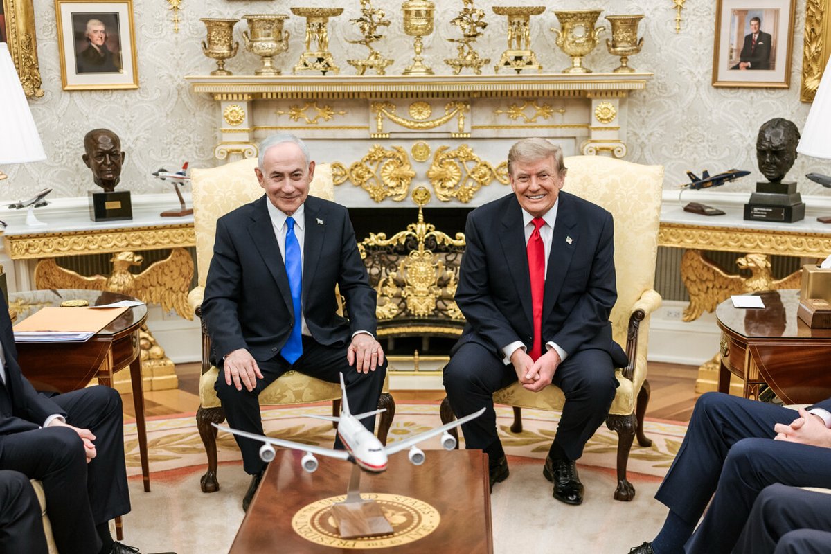 TrumpTruthOnX's tweet photo. Prime Minister Bibi Netanyahu of Israel, along with myself and Representatives. Had a very good meeting! Obviously, many important subjects were discussed. President DONALD J. TRUMP

( TS: Jul 28 2026, 8:57 PM ET )​​​​​​​​‍‌​​​‌​‍‌​‌​‌‌‍‍‌​‍‌‌‍​‌‍​​‍​​‌‌​‍​‍ https://t.co/6FnSD3wksm