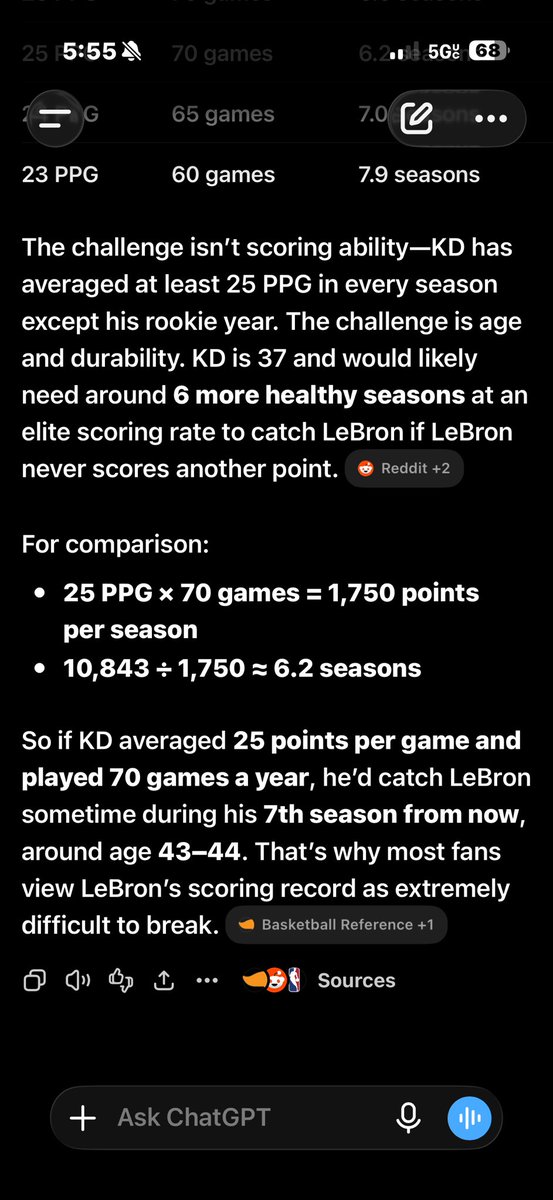 JimothyBuckets's tweet photo. @k102261 He’s not catching him, and this is if LeBron didn’t score another point https://t.co/9SX5dUc9y7