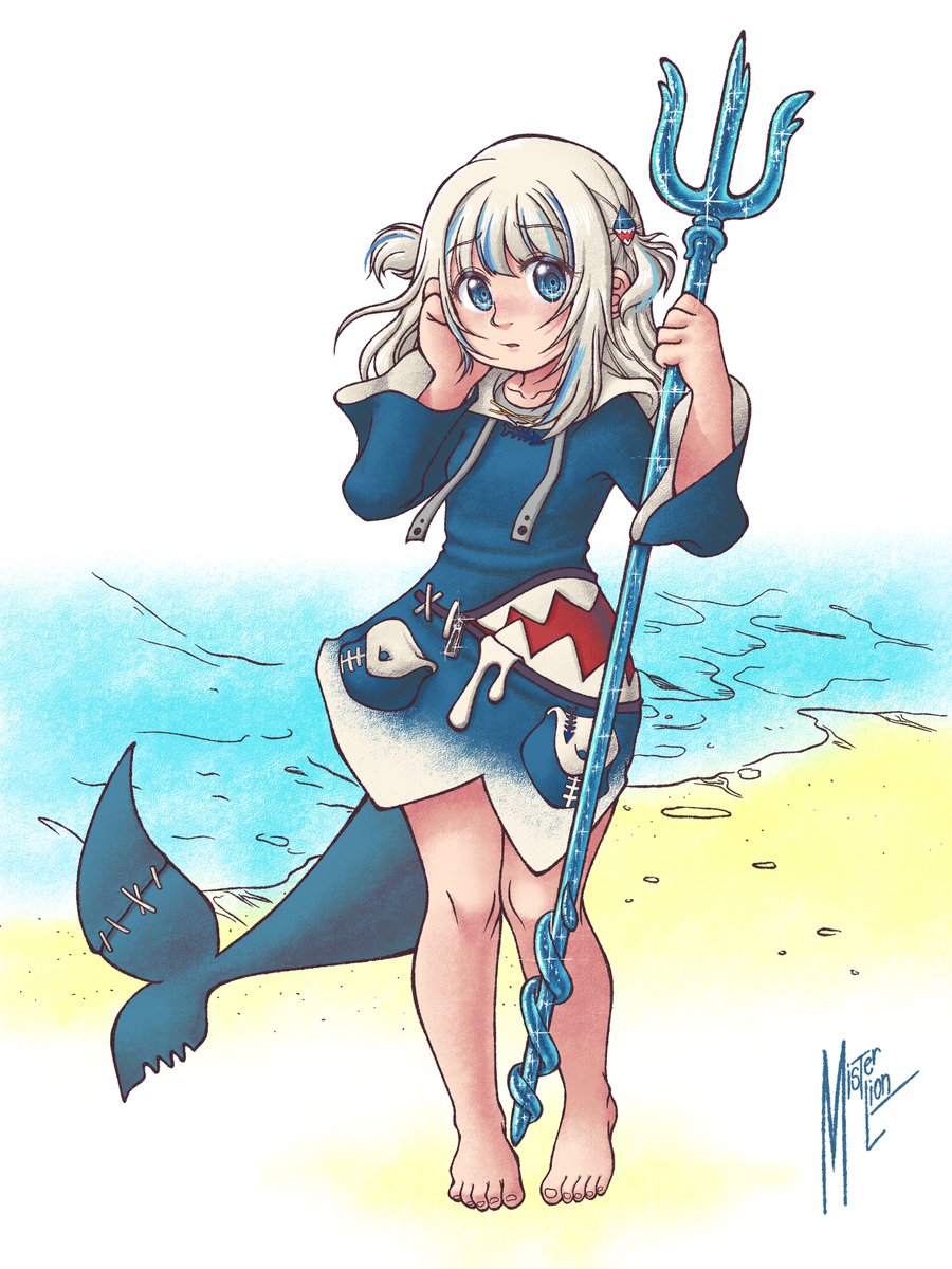 MisterLion68's tweet photo. My art tribute to the great Gawr Gura! Though your journey with us has reached its final stream, the waves you made will never stop rippling through the lives you touched!

Hotdog Guy! Hotdog Guy! Hottu-Dogu! Hottu-Dogu! 🥲

#gawrt #gawrgura #hololive #hololiveEN #sabart https://t.co/MSRF2AtXty