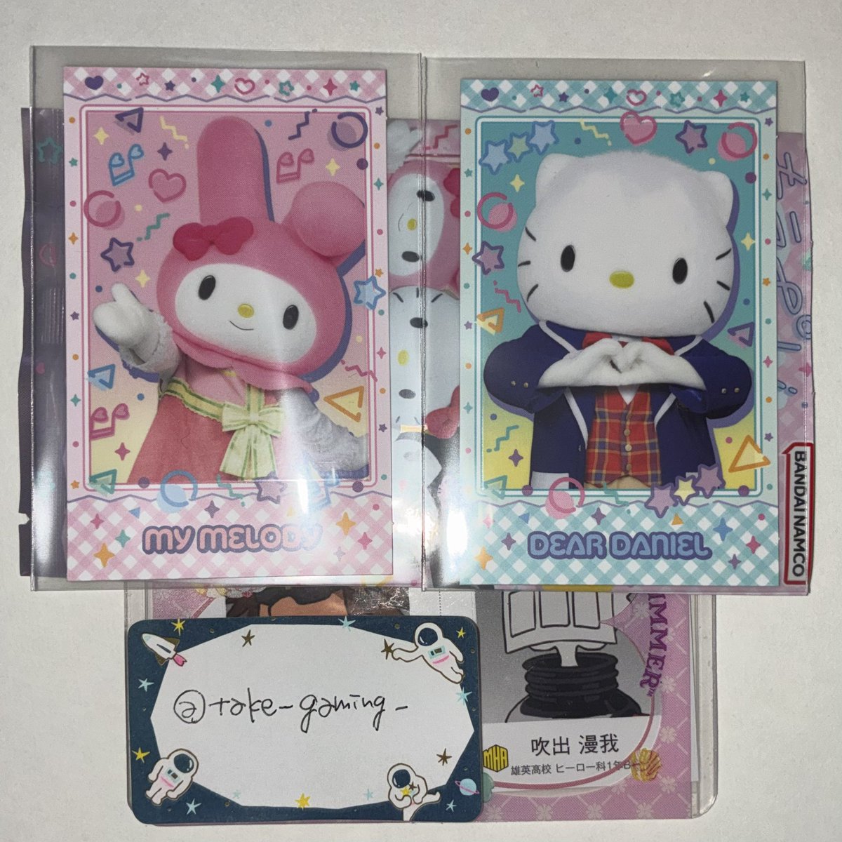 take_gaming_'s tweet photo. サンリオ キャラポトレ ウエハース 交換

《譲》写真参照（マイメロ,ダニエル,ばつ丸,キティー ）
《求》ハンギョドン
　　※キャラポトレ > ウエハース

郵送 or 都内手渡し（要相談）

検索からでもお気軽にお声がけください！ https://t.co/CSdfv8haKk