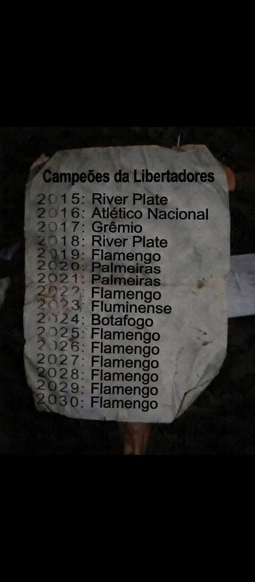 mengo_zueiro's tweet photo. Um Venezuelano Previu os campeões da libertadores lá em 2015.. e de 2015 até 2025 ele acertou tudo!!😨 https://t.co/dMhHiKLNCV