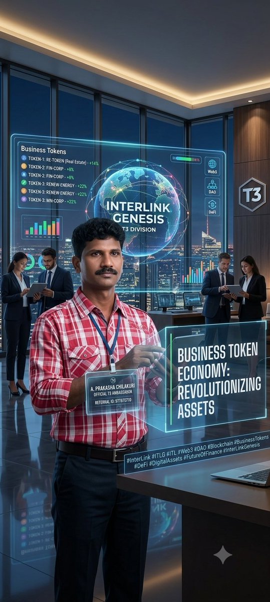 a_aprakasha's tweet photo. A. Prakasha Chilakuri
Official T3 Ambassador
Referral ID: 977670710

#InterLink #ITLG #ITL #Web3 #DAO #Blockchain #BusinessTokens #DeFi #DigitalAssets #FutureOfFinance #InterLinkGenesis https://t.co/kOoaC5ZLxW