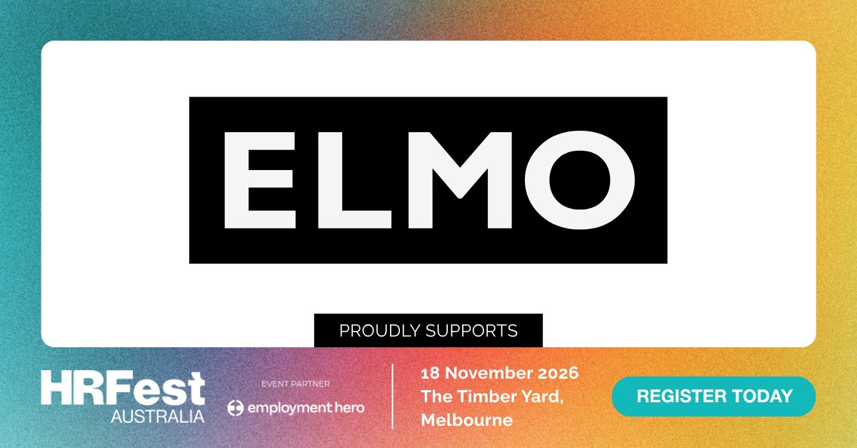 HRDAustralia's tweet photo. ๐ A big thank you to ELMO for supporting the #HRFestAU 2026!
Join us on 18 November 2026 at The Timber Yard to connect with industry peers and explore the future of HR across the region!
๐ Get your tickets today: https://t.co/NjL4ZiUth2ย
#FutureOfWork #HREvents https://t.co/q08LtVwesA