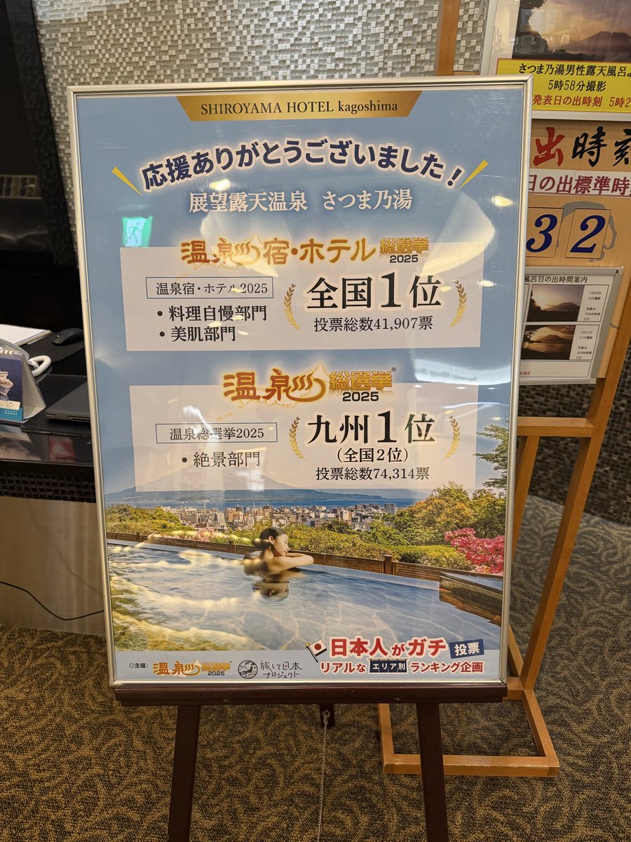 time_works's tweet photo. 昨夜は家から2kmちょいの城山ホテルに泊まった。
結論めちゃくちゃ満足。たかが500mくらい離れた駐車場にまで車で送迎してくれるし、桜島ビューの風呂も鹿児島市街の夜景も素晴らしかったし、朝食が五本の指入るくらい美味しかった。
非日常を味わえました。 https://t.co/jAewZUE0GT