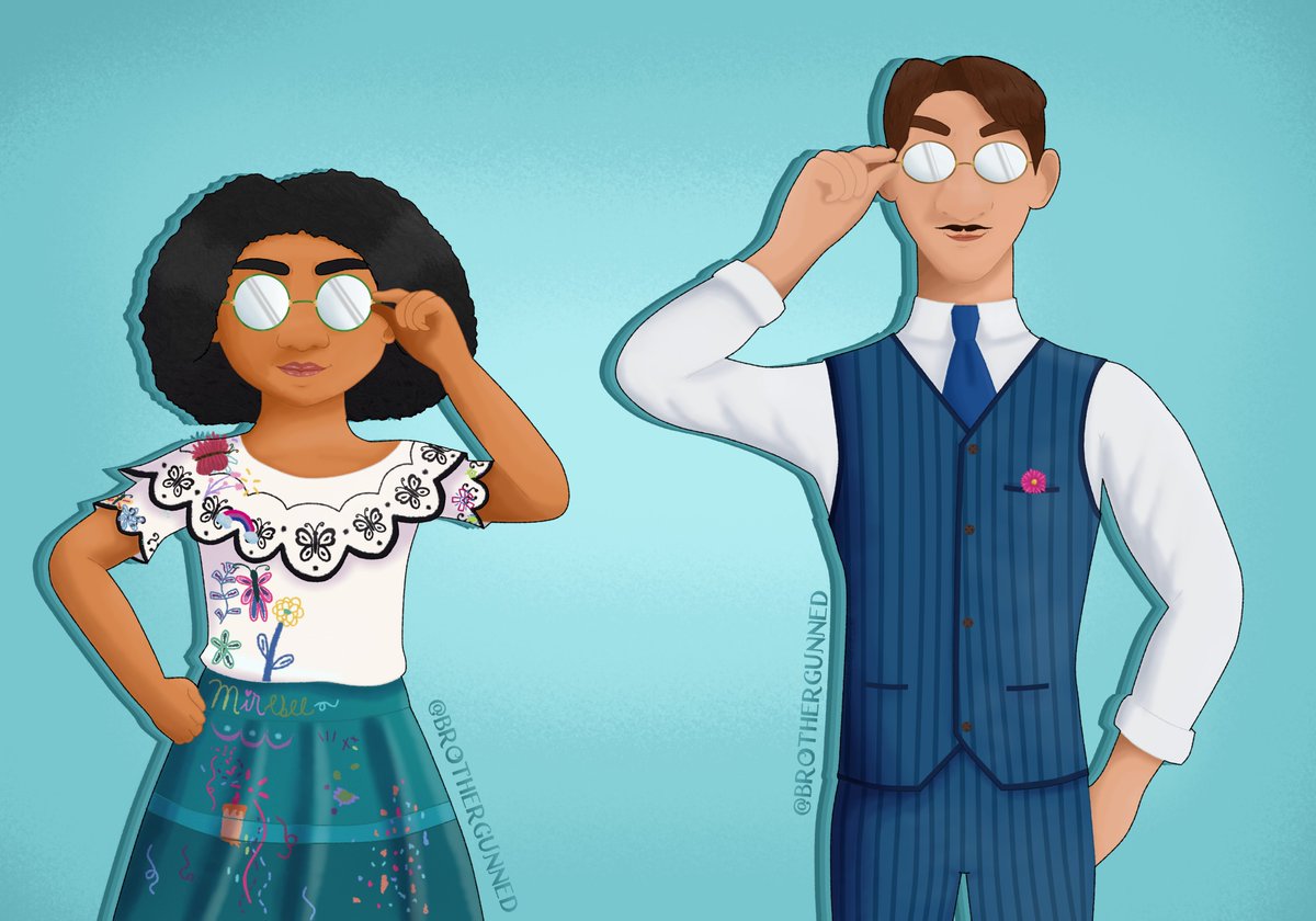 The Madrigal glasses duo!!! >:) First time drawing Agustín and I think ...