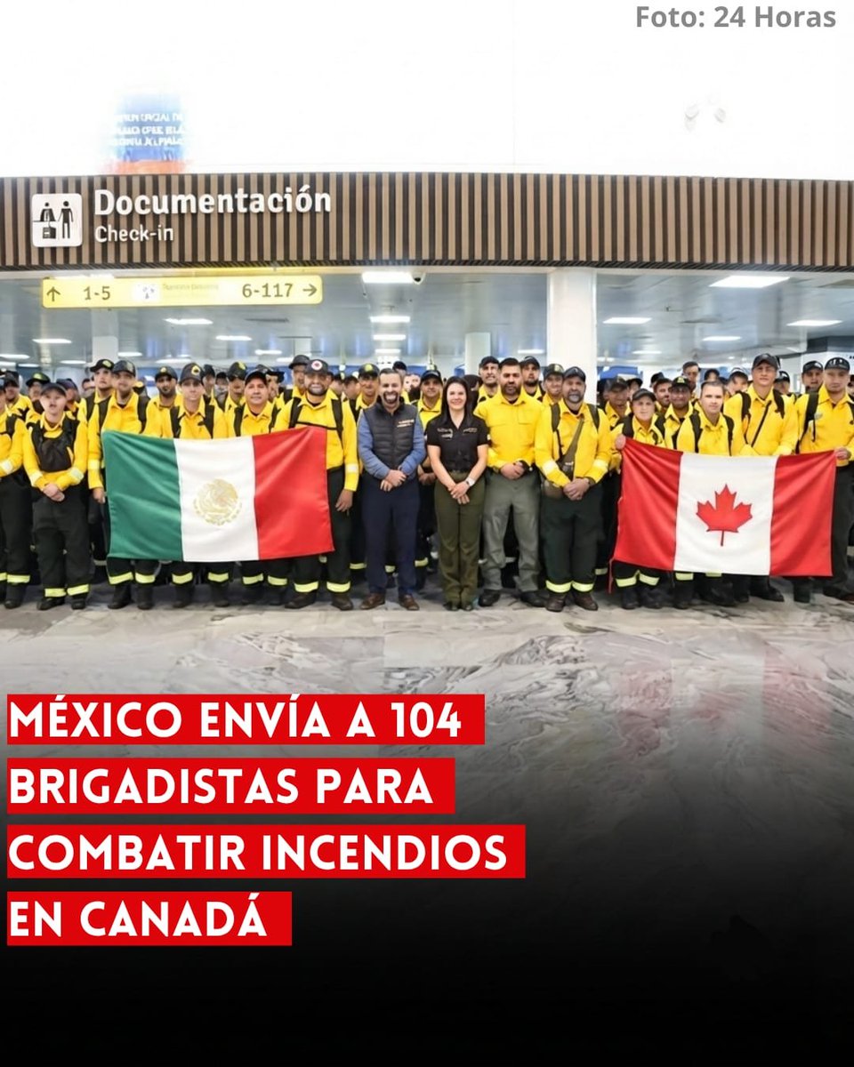 ReporterosMX_'s tweet photo. ⭕ OJO | MÉXICO ENVÍA A 104 BRIGADISTAS PARA COMBATIR INCENDIOS EN CANADÁ 

México envió a 104 brigadistas y técnicos de la Conafor a Thunder Bay, Ontario, para apoyar a Canadá en el combate a incendios forestales. La delegación incluye representación de 24 estados, con Jalisco a la cabeza. https://t.co/1ANPm4tyd1