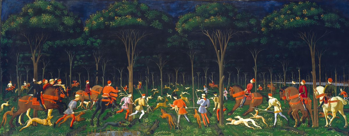 cartographer_s's tweet photo. The Hunt by Night - Paolo Uccello, 1470 https://t.co/28mvfls9wA