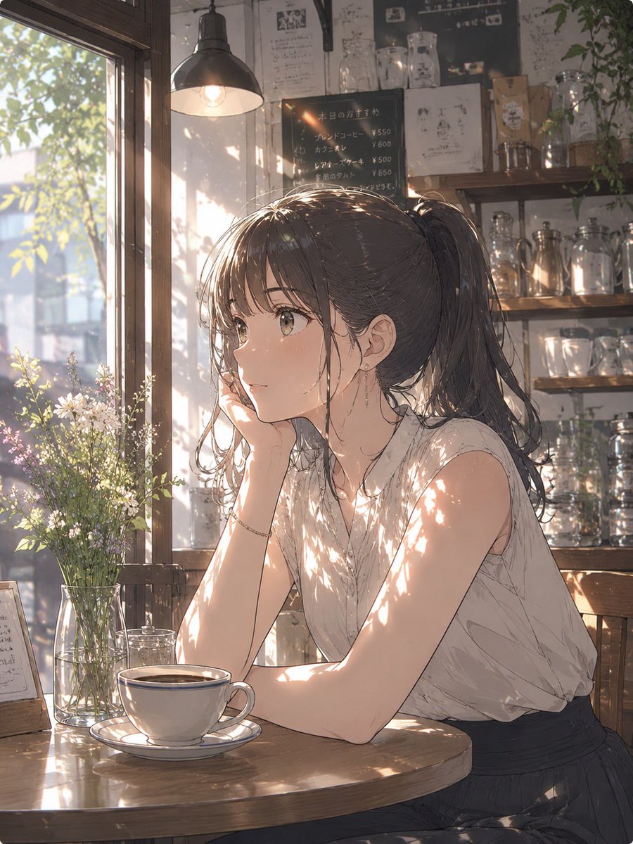 shi_echo_blue's tweet photo. いつもの喫茶店で
At My Favorite Café

#創作イラスト #オリジナルイラスト #AIアート #cafetime https://t.co/ubmTSLs82N