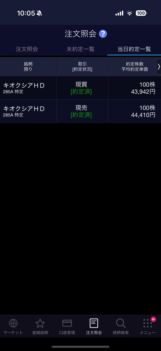 FIRE60028219's tweet photo. 5分前に買った
キオクシア 100株

＋46,800円で利確しました😱💰✨ https://t.co/IM6aQxONe9