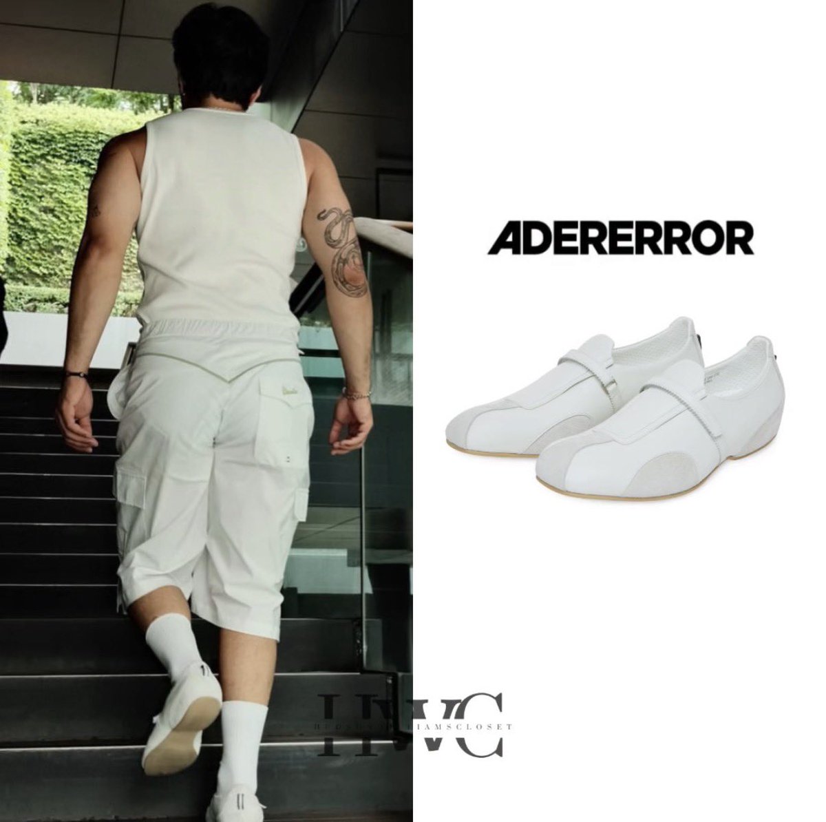 hwcloset's tweet photo. In new photos shared by his stylist, Anastasia Walker, Hudson Williams wears:

• Descalco top and shorts (unreleased)
• @_adererror Rie shoes ($480)

Shoes 🔗 https://t.co/zpU8lcMNWY https://t.co/MjUAgslWBx