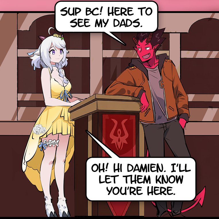 PrncsButtercup_'s tweet photo. AHHHHHHH~! 

I got a crazy adorable cameo shoutout in Doomdragon6's web comic Monster Prom: Doomed to Repeat!

Please go check out the whole web comic from page one!

It's fun n' goofy and there is this GREAT sexy ghost lady🤭

https://t.co/lbgEg3RODg

#MonsterProm #vtuber https://t.co/ELiCfiN3WL