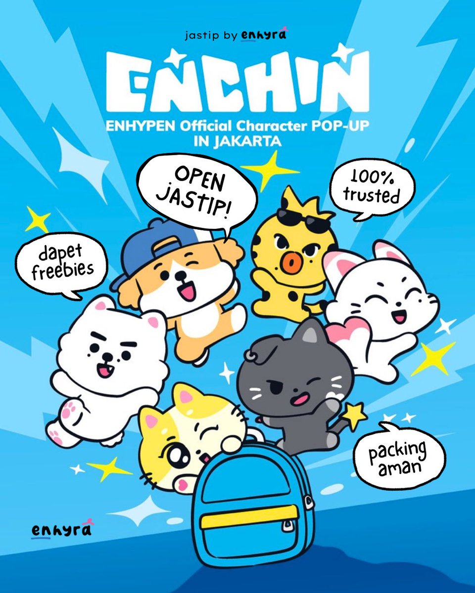 enhyra_id's tweet photo. OPEN JASTIP “ENCHIN ENHYPEN OFFICIAL CHARACTER POP UP” IN JAKARTA by enhyra 🩵✨

📍gandaria city
🗓️ jumat, 31 juli 2026 (first visit)
🔗 https://t.co/9bRrE9gq7c (follow for more update &amp; ada giveaway album!)

📩 dm to order ⚠️ limited slot https://t.co/nFL1ehKKen