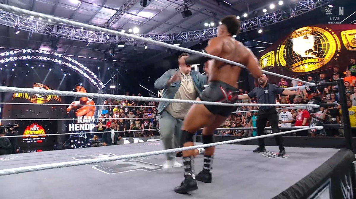 SKWrestling_'s tweet photo. Mason Rook goes after Kam Hendrix after the match. 
Meanwhile The Vanity Project try to attack Myles, but Tavion makes the save.
#WWENXT https://t.co/Ghm7iI6ES9