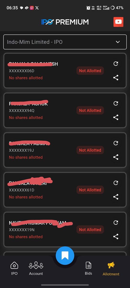 _sai_ganesh__'s tweet photo. @Munazirhasan62 @kaidi_aankh @ipo_agarwal If it is 3rd party it as show "your application got rejected" or "no record found" 
It is showing "No shares allotted"

What about you bro @Munazirhasan62 what it is showing it is showing "No shares allotted" or any other decline https://t.co/UkvYsynimM