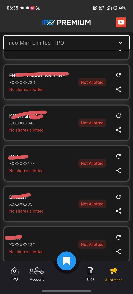_sai_ganesh__'s tweet photo. @Munazirhasan62 @kaidi_aankh @ipo_agarwal If it is 3rd party it as show "your application got rejected" or "no record found" 
It is showing "No shares allotted"

What about you bro @Munazirhasan62 what it is showing it is showing "No shares allotted" or any other decline https://t.co/UkvYsynimM