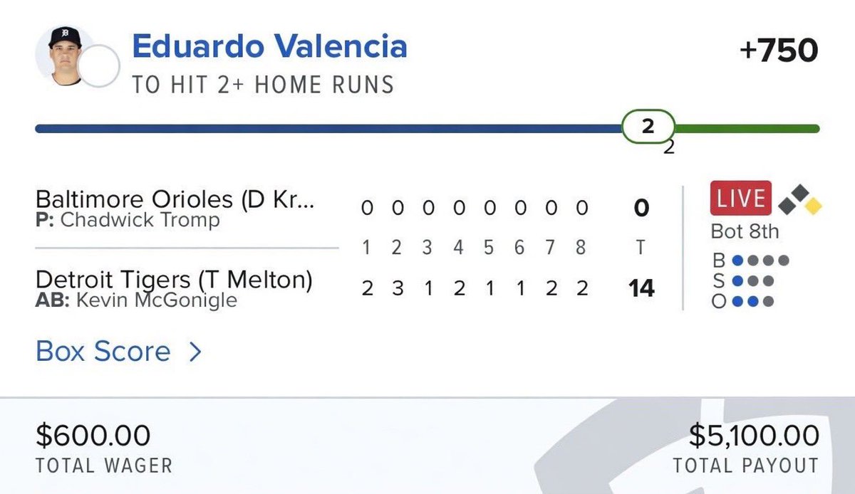 AmeliaBrooks00's tweet photo. We Cashed $5k on fanduel 😱😱

I knew something about this Valencia of guy was going to get me some money 💰 🎉🥂 https://t.co/IjnJfHR9FP