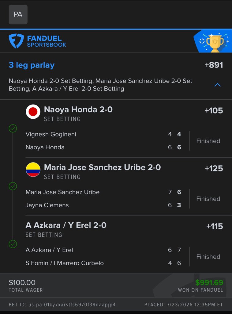 Tenniswith2's tweet photo. FanDuel gotta show love too🫶🏾 https://t.co/yD2xZkb2wl