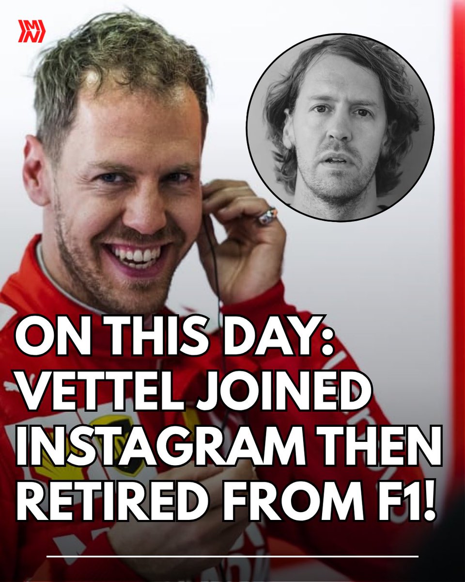 MotorsportsNew's tweet photo. 🚨 OTD in 2022 Vettel joined Instagram! 👀
On this day in 2022 Sebastian Vettel joined instagram only to announce his retirement from Formula One in his first post! #F1 #F12026 #sports #News https://t.co/jpTr1bVLBz
