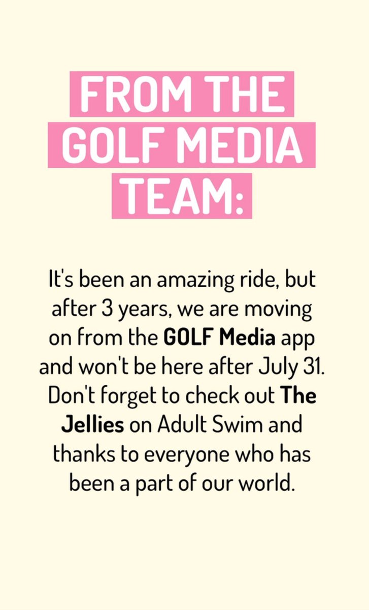 OddFuturePage's tweet photo. 8 years ago today; the 'GOLF Media' app was officially discontinued.

GOLF Media was active for 3 years. (2015 - 2018) https://t.co/70JXwVimaL