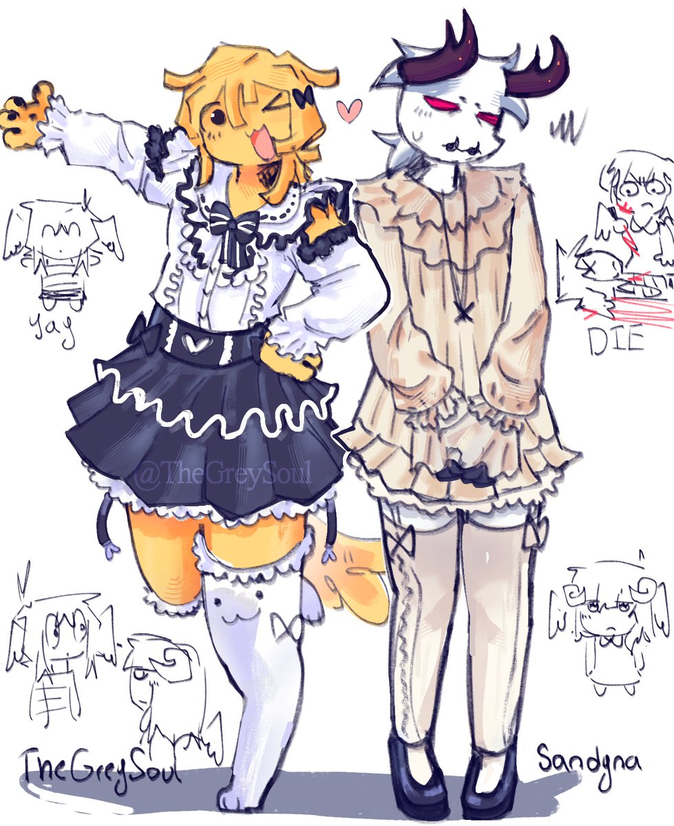 TheGreySoulX's tweet photo. Poob and Pest in my and my friends fav fashions, cuz they remind me of us together #regretevator https://t.co/cqyTNHh264