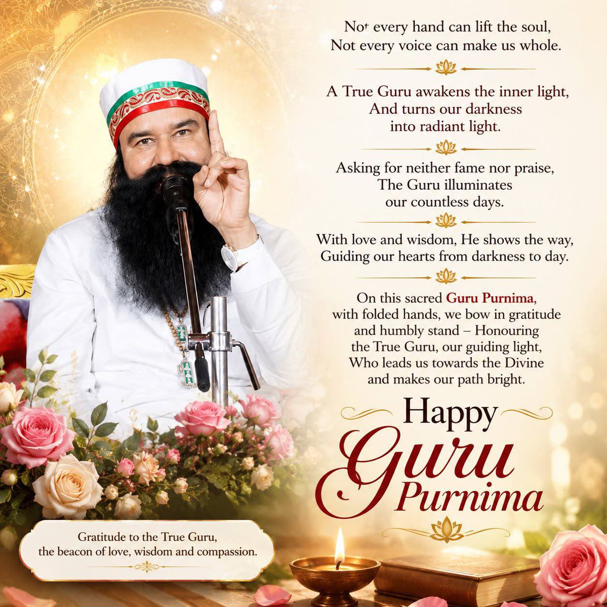 DeepakArora83's tweet photo. Trillions of gratitude to Saint Gurmeet Ram Rahim Ji, who taught us the true spiritual knowledge &amp; guided us about True humanity &amp; also taught the Method of Meditation to get inner peace &amp; happiness.
#GuruPurnima 
#GuruPurnima2026
#गुरु_पूर्णिमा https://t.co/LsUyNuyGQU