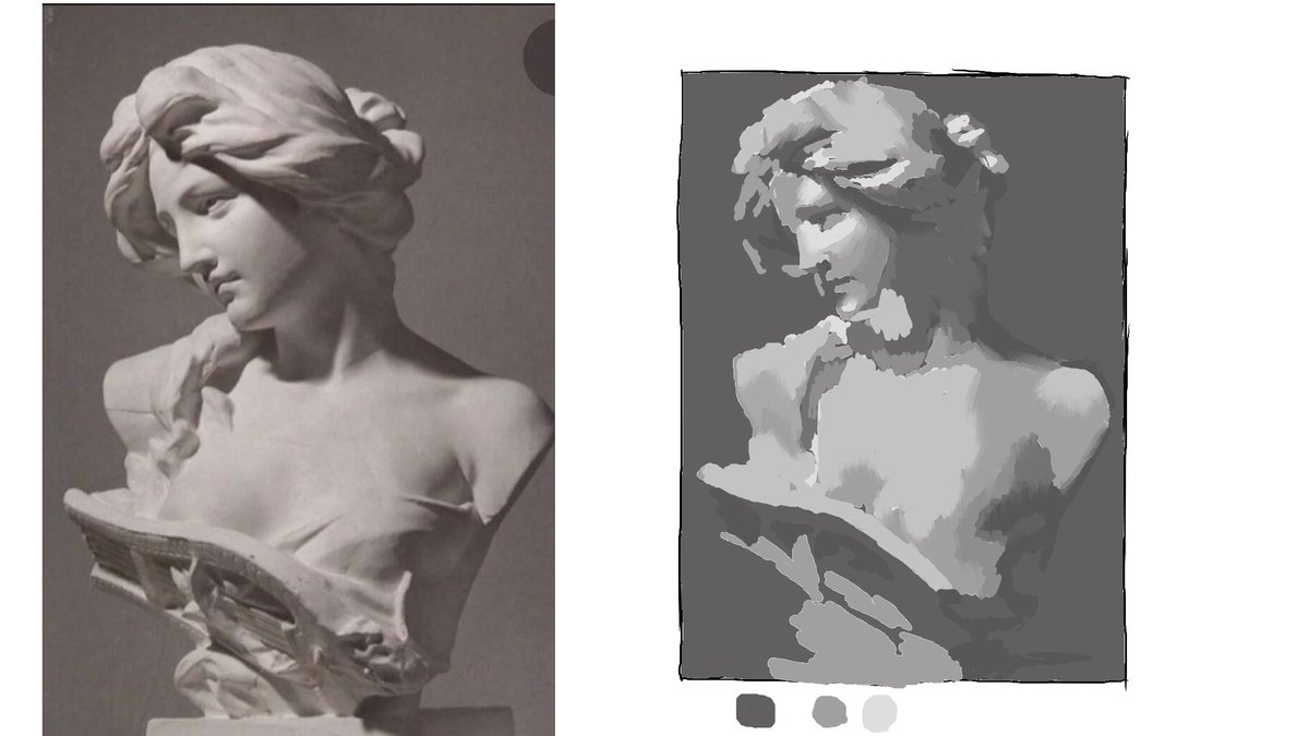 madebykurei's tweet photo. Two quick studies from today's session. I feel like my silhouettes are getting pretty strong, but polishing the transitions is definitely my weakest point right now.Any blending or edge control tips for a digital painter? 
#ArtStudy #DigitalArt #ArtistOnX #ValueStudy https://t.co/k55vvKJHSC
