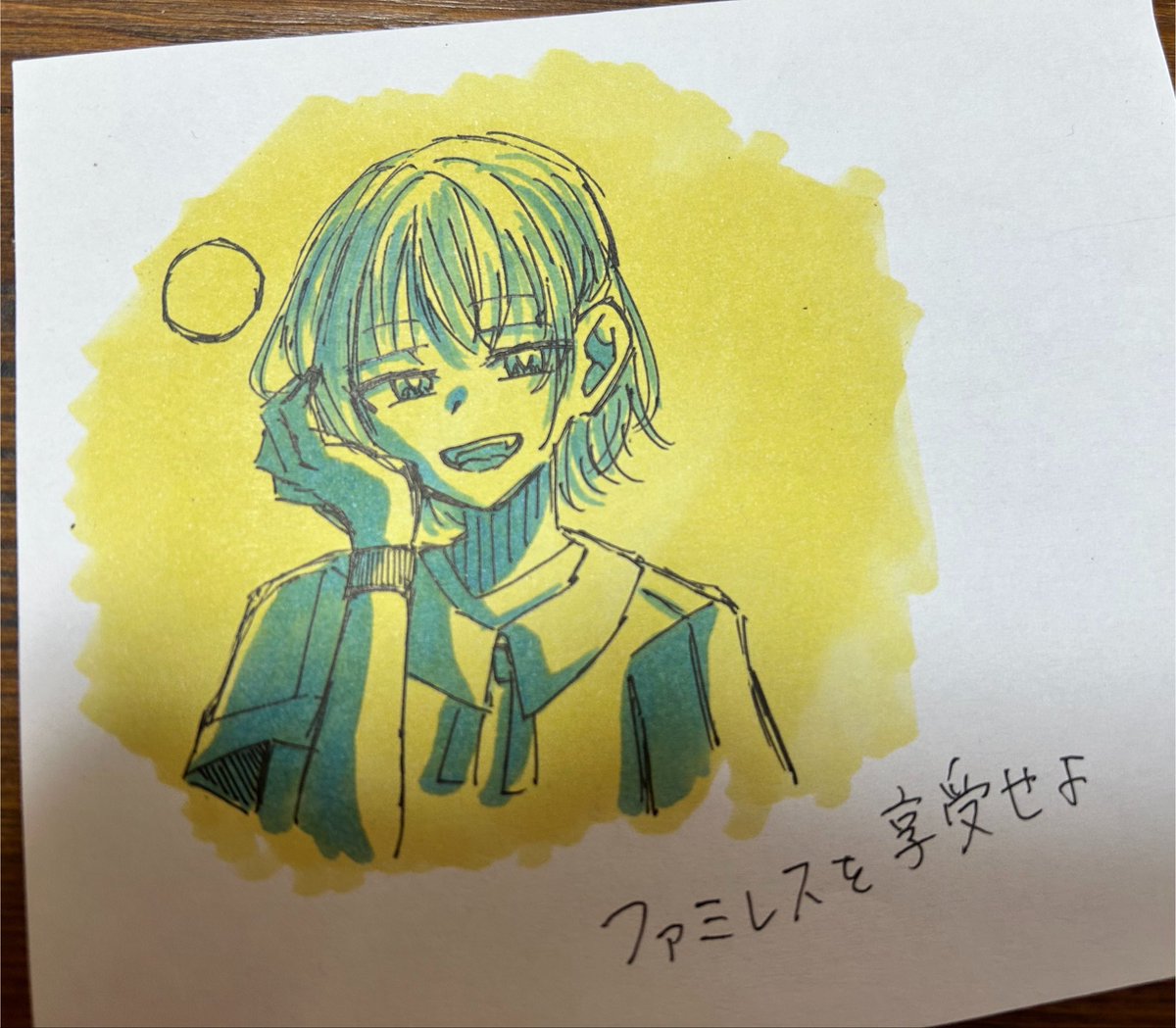 Ameboshi_72's tweet photo. #ファミレスを享受せよ　#イラスト
#オリキャラ #アナログ #ohuhu 
#絵柄が好みって人にフォローされたいㅤㅤ 
再掲 https://t.co/Tj8g1TMKly