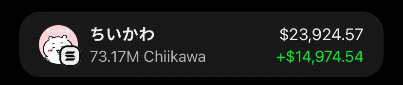 Alpha_calls100's tweet photo. $Chiikawa Is printing massively on my Alpha telegram group 🏆🚀

If you’re in my  tg group your copy trade would have been on same profit as I am.

Ca: 2c1KjiyQow66QfsnCtoyuqfo3AuxgpBMEoAq5oiiXqdu https://t.co/Ra2Ge4LJFd